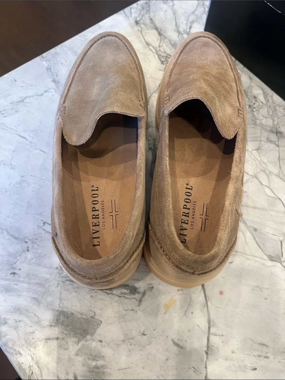 Liverpool Taupe Suede Slip-On Loafers for Men